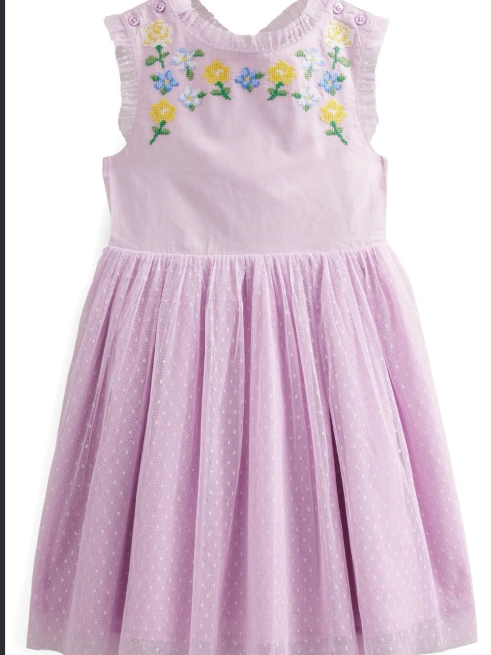 Mini Boden Cross Back embroidered dress size 2/3